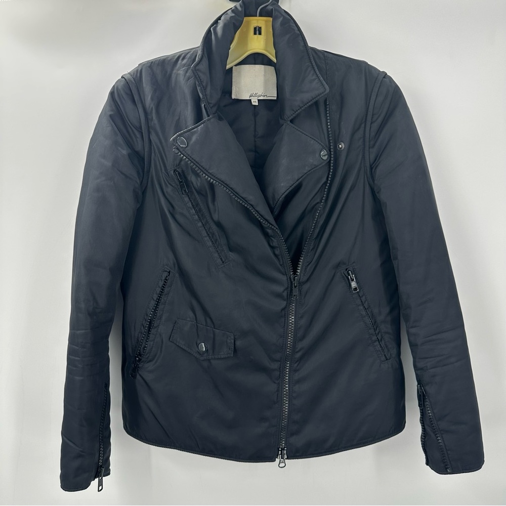 Phillip Lim 2 Piece Puffer Jacket Vest Removable Sleeves XS Black bomber